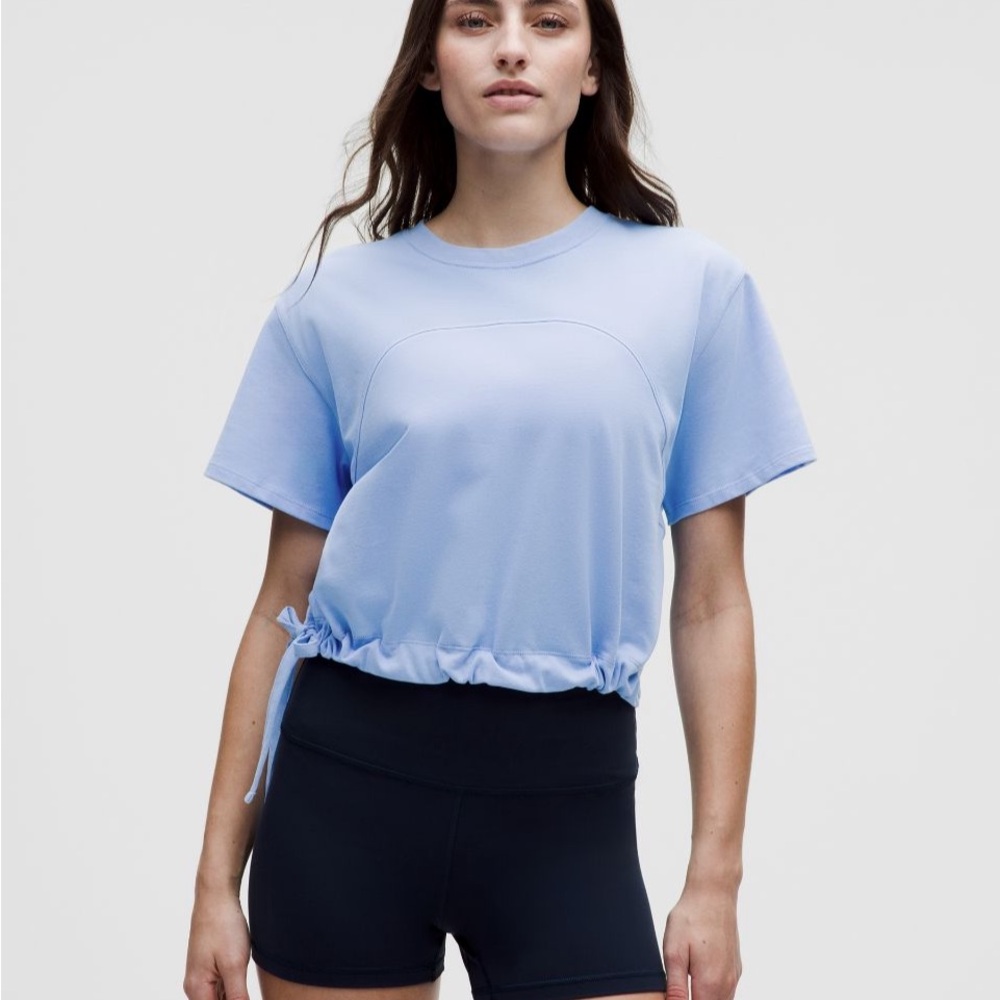 lululemon athletica Light Periwinkle Drawstring Crop Tee